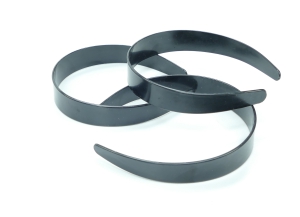 Black Plastic Head Band. 1 Inch Wide (12 Head Band Per Lot)